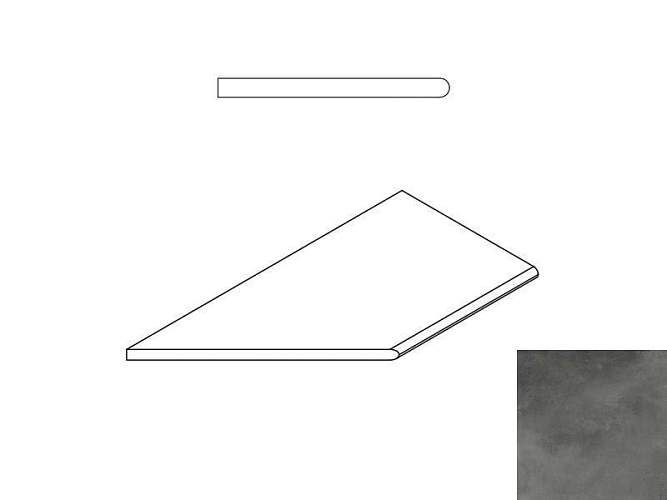 Бортик левый Millennium X2 Black Round Sx Nat Закруг 620090000757 30x60