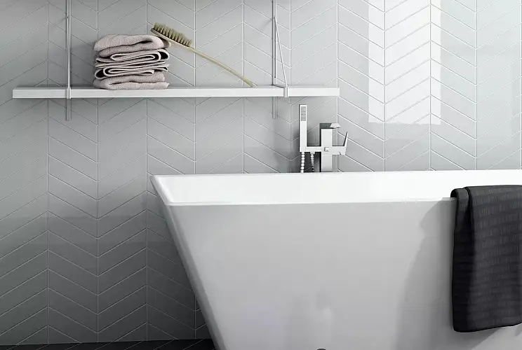 Chevron Wall Black Matt Left 23357 18,6x5,2