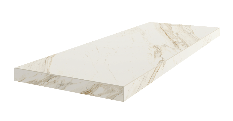 Ступень угловая левая Треви Уайт / Trevi White Scal.90 Ang.Sx 33x90