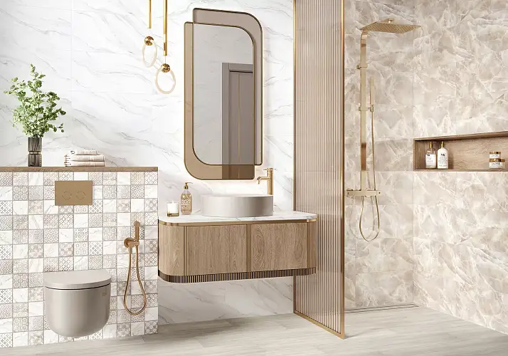 Fresco Бежевый TWU2550FRC14 Глянцевая 24,9x50