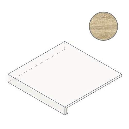 Ступень угловая левая Charme Advance Travertino Romano Scal.160 Ang.Sx Nat 620070002025 33x160