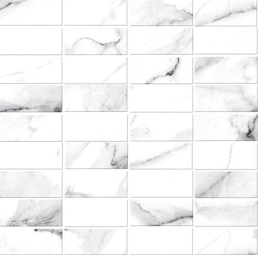 Мозаика White Stream Белая 30x30