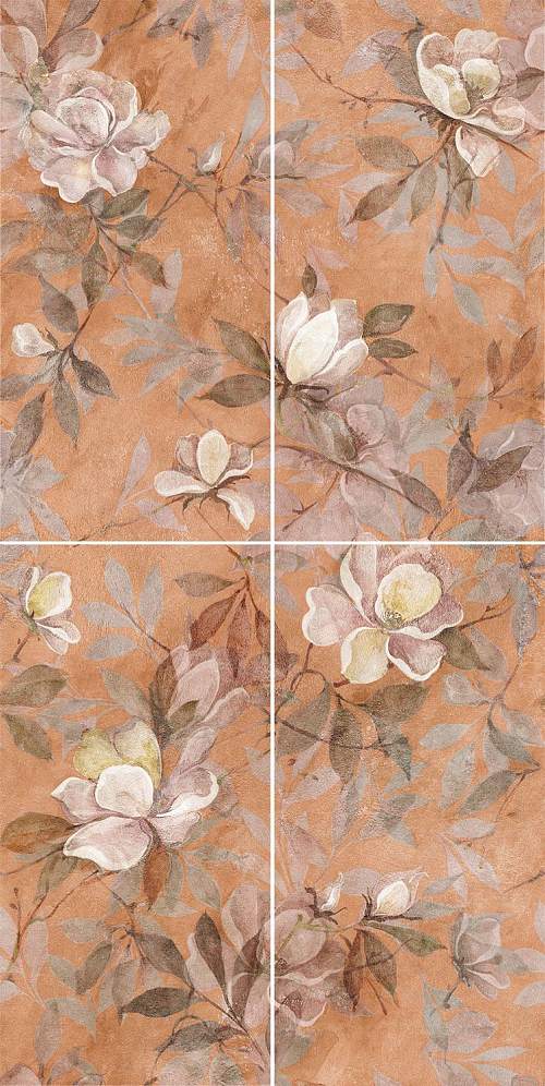 Панно Магнолия 2 VT\B413\4x\11037R (из 4-х плиток) Матовый 60х120