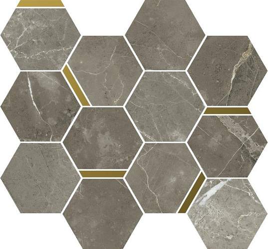 Декор-мозаика Stellaris Tuscania Grey Mosaico Chic 620110000225 26,9x36,8