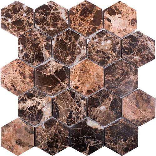 Мозаика Hexagon Dark Emperador Polished 63x63 (JMST6303P)