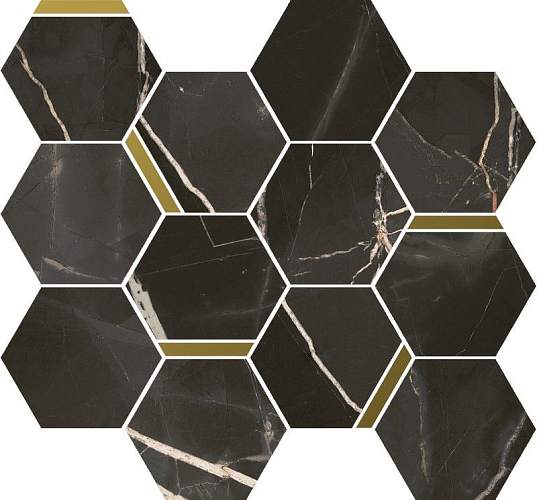 Декор-мозаика Stellaris Absolut Black Mosaico Chic 620110000226 26,9x36,8