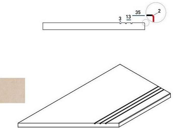 Бортик Materia Magnesio Bor. Grip Sx Левый 620090000407 30x60