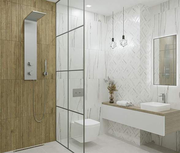 Rosso Venato Geometria Матовая 31,5х63