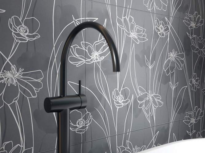 Floresta 17549 листья светло-серый ректификат Керамогранит 60x120