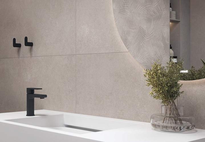 Floresta 17549 листья светло-серый ректификат Керамогранит 60x120