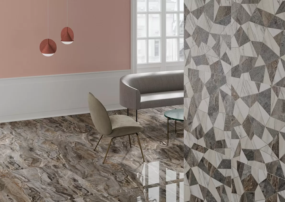 Marble Set Арабескато Норковый Лаппато Ректификат 9 мм K951303LPR Керамогранит 60x60